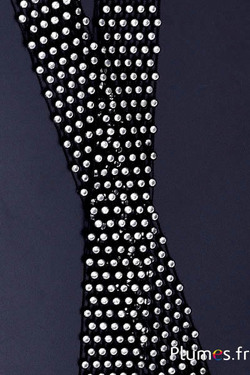 Strass kraag - lengte 130 x 5 cm - zwart  